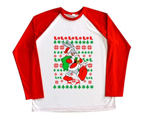 Багз Банні Санта - дитячий новорічний реглан купити в інтернет магазині
