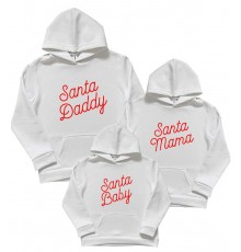 Santa Daddy, Mama, Baby - комплект новорічних сімейних толстовок family look