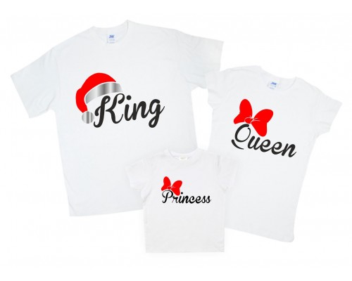 King, Queen, Prince, Princess – комплект новорічних футболок для всієї родини family look купити в інтернет магазині