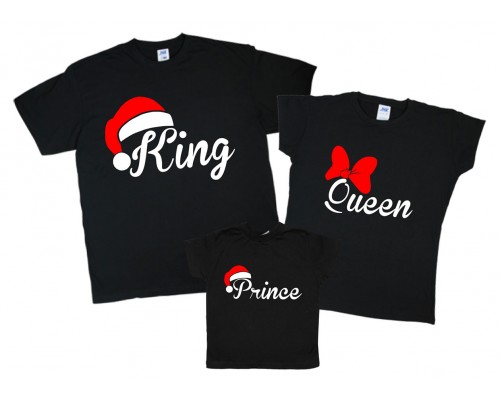 King, Queen, Prince, Princess – комплект новорічних футболок для всієї родини family look купити в інтернет магазині