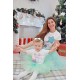 Santa Mama, Baby - новорічний комплект для мами та доньки футболка + спідниця фатинова балерина купити в інтернет магазині