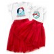 Merry Christmas Ho-Ho-Ho - новорічний комплект для мами та доньки футболка +спідниця фатинова балерина купити в інтернет магазині