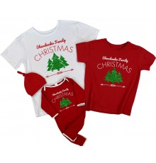Family Christmas 2024 - именные футболки с комбинезоном-человечком