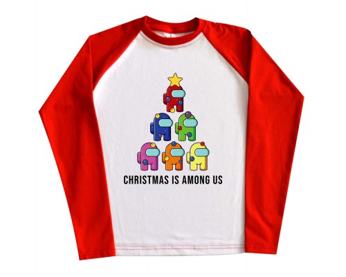 Christmas is Among Us - детский новогодний реглан купить в интернет магазине