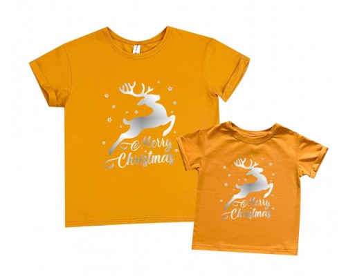Merry Christmas - комплект новогодних футболок для мамы и дочки купить в интернет магазине