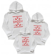 Новорічні утеплені толстовки для всієї родини "Daddy, Mommy, Baby"