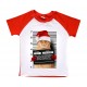 Санта кот - новогодняя детская футболка 2-х цветная для мальчика купить в интернет магазине