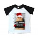 Санта кот - новогодняя детская футболка 2-х цветная для мальчика купить в интернет магазине