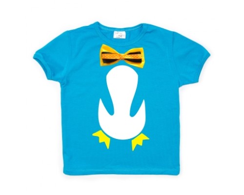 Пінгвін - футболка дитяча з метеликом для хлопчика купити в інтернет магазині