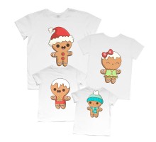 Пряники - комплект новорічних футболок для всієї родини