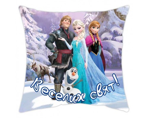 Веселих свят! - новорічна подушка декоративна купити в інтернет магазині