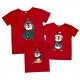 Пингвины с гирляндой - новогодний комплект семейных футболок купить в интернет магазине