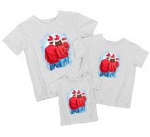 Сім'я - комплект новорічних футболок для всієї сім'ї