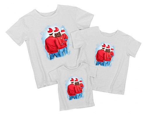 Сімя - комплект новорічних футболок для всієї сімї купити в інтернет магазині