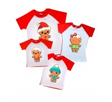 Пряники - новогодний комплект 2-х цветных футболок