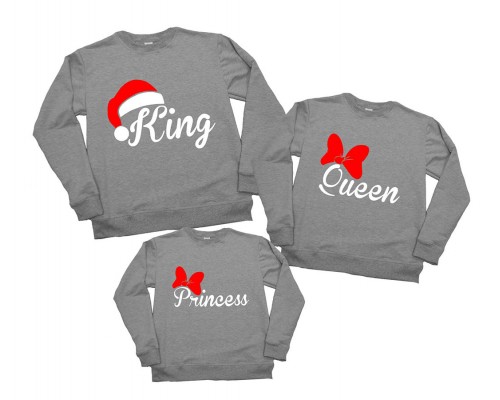 King, Queen, Prince, Princess - новорічний комплект сімейних світшотів family look купити в інтернет магазині