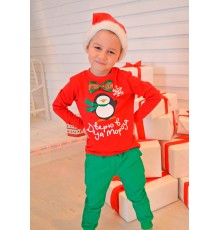 Верю в Деда Мороза - новогодний комплект джемпер детский +штаны