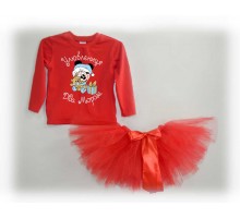 Любимица Деда Мороза - новогодний комплект для девочки джемпер +юбка пачка фатиновая