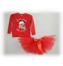 Любимица Деда Мороза - новогодний комплект для девочки джемпер +юбка пачка фатиновая
