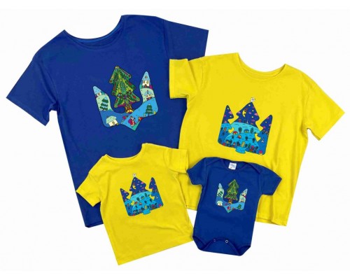 Герби новорічні - комплект сімейних футболок купити в інтернет магазині