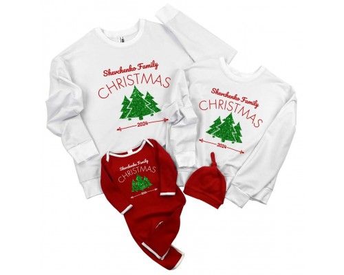 Family Christmas 2024 - іменні новорічні світшоти із комбінезоном-чоловічком купити в інтернет магазині