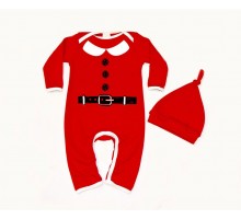 Санта Клаус - новорічний комбінезон із шапкою для новонароджених