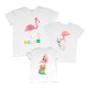 Фламинго новогодние - комплект новогодних футболок family look купить в интернет магазине