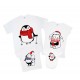 Новорічний комплект сімейних футболок з пінгвінами купити в інтернет магазині