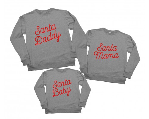 Комплект семейных свитшотов family look Santa Daddy, Mama, Baby купить в интернет магазине