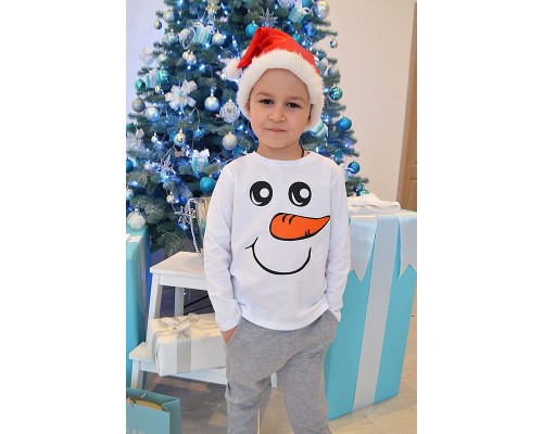 Сніговик - новорічний комплект джемпер дитячий +штани купити в інтернет магазині
