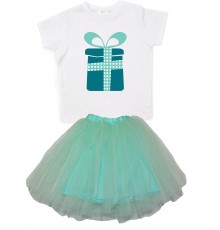 Подарунок - футболка дитяча для дівчинки на Новий рік +спідниця фатинова балерина