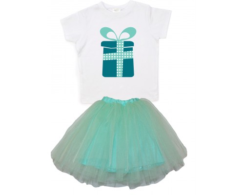 Подарок - футболка детская для девочки на Новый год +юбка фатиновая балерина купить в интернет магазине