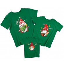 Merry Christmas гноми - комплект новорічних футболок family look для всієї родини