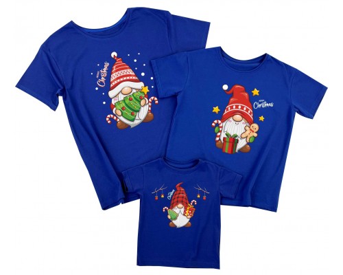 Merry Christmas гномы - комплект новогодних футболок family look для всей семьи купить в интернет магазине