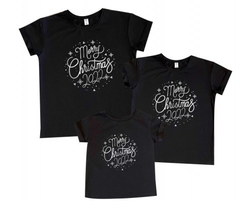 Merry Christmas 2024 - комплект новогодних футболок для всей семьи купить в интернет магазине