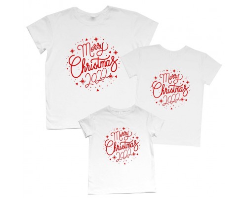 Merry Christmas 2024 - комплект новорічних футболок для всієї родини купити в інтернет магазині