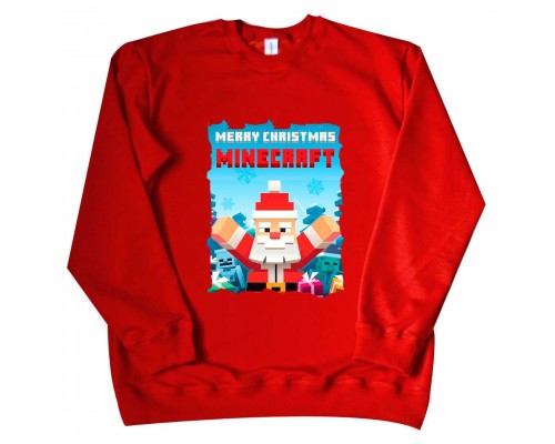 Merry Christmas Minecraft - детский новогодний свитшот купить в интернет магазине
