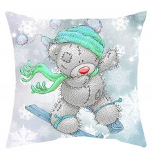 Ведмедик Тедді - новорічна подушка декоративна