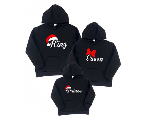 King, Queen, Prince, Princess - новорічні утеплені толстовки для всієї родини купити в інтернет магазині