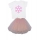 Сніжинка - футболка дитяча для дівчинки на Новий рік +спідниця фатинова балерина купити в інтернет магазині