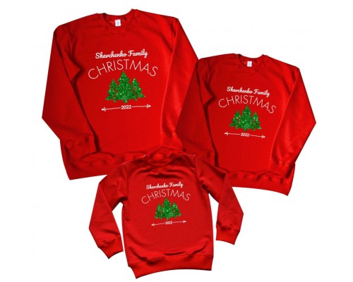 Family Christmas 2024 - новорічний комплект іменних світшотів купити в інтернет магазині