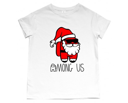 Among Us в очках - детская новогодняя футболка купить в интернет магазине