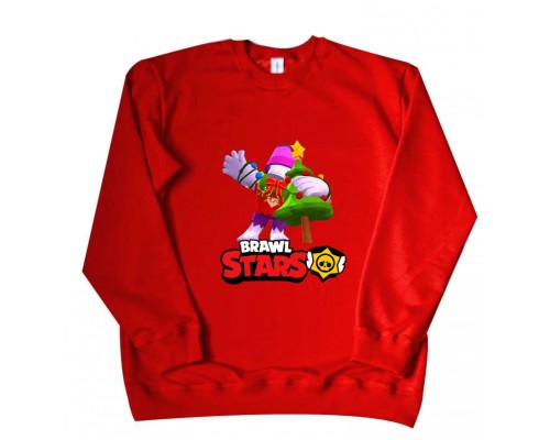Brawl Stars з ялинкою - дитячий новорічний світшот купити в інтернет магазині
