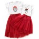 Пінгвінчики - новорічний комплект для мами та доньки футболка + спідниця фатинова балерина купити в інтернет магазині