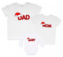 Dad, Mom, Baby - новорічні футболки для всієї родини
