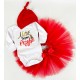 Моё первое Рождество с елочкой - новогодний комплект для девочки боди +юбка пачка фатиновая +шапка узелок купить в интернет магазине