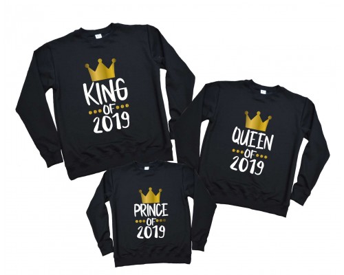 2023 King, Queen, Prince, Princess - новогодний комплект семейных свитшотов family look купить в интернет магазине