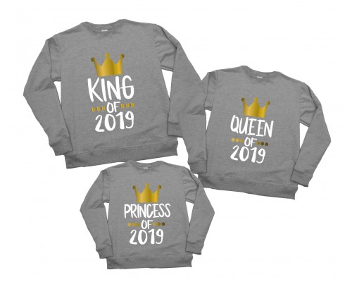 2023 King, Queen, Prince, Princess - новогодний комплект семейных свитшотов family look купить в интернет магазине