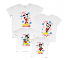 Семья Микки Маусов - комплект семейных футболок на новый год для четверых