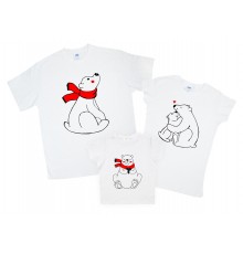 Ведмедики у шарфиках - комплект футболок для всієї родини